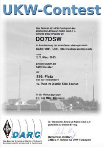 DARC UKW Kontest Mrz 2013